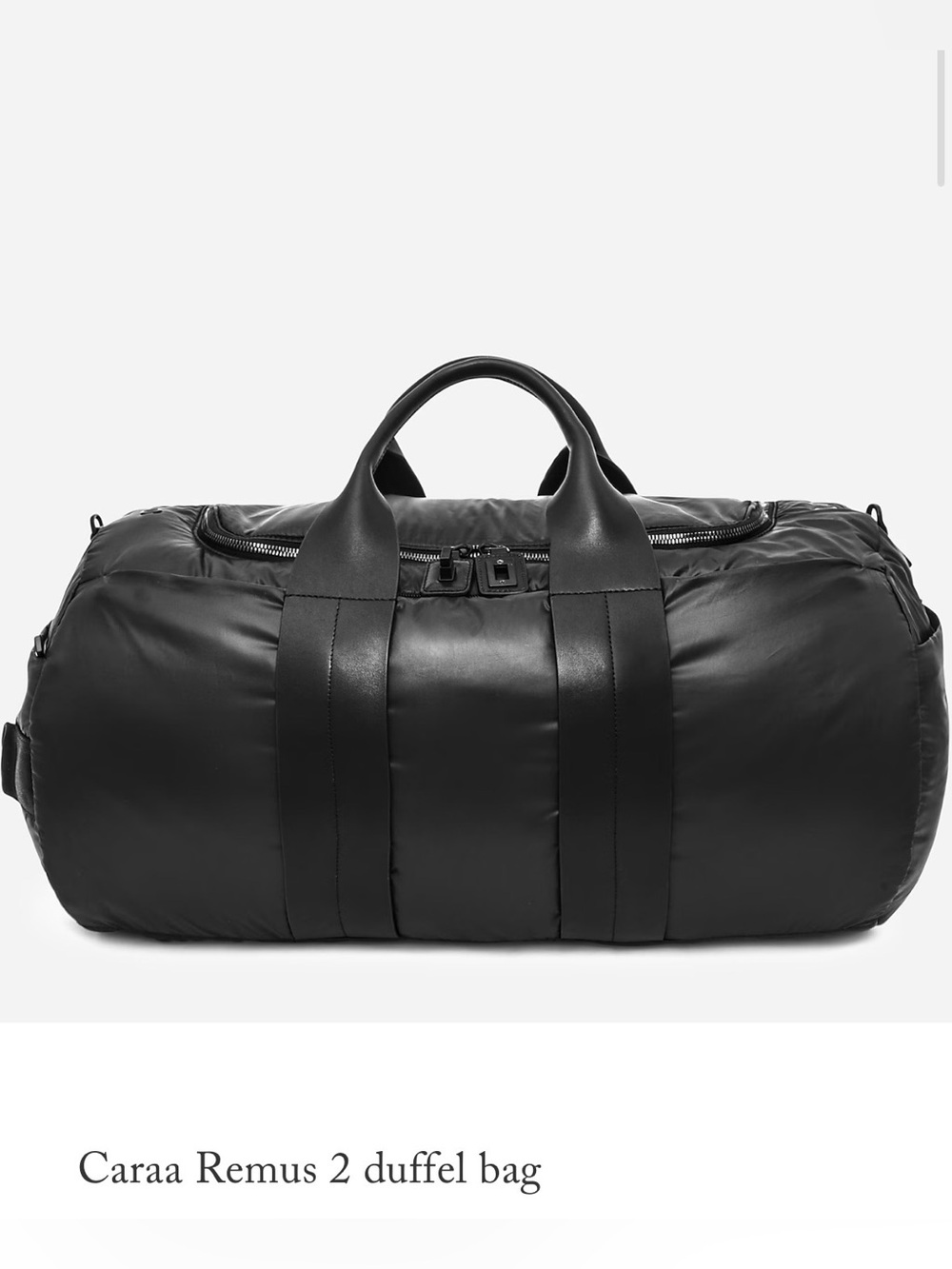 caraa Black Remus Quilted Duffel Bag